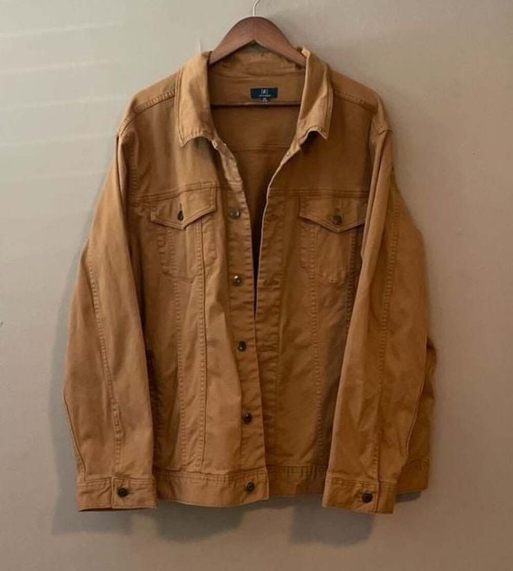 George Men's Classic Tan Cotton Drill Trucker Jacket
